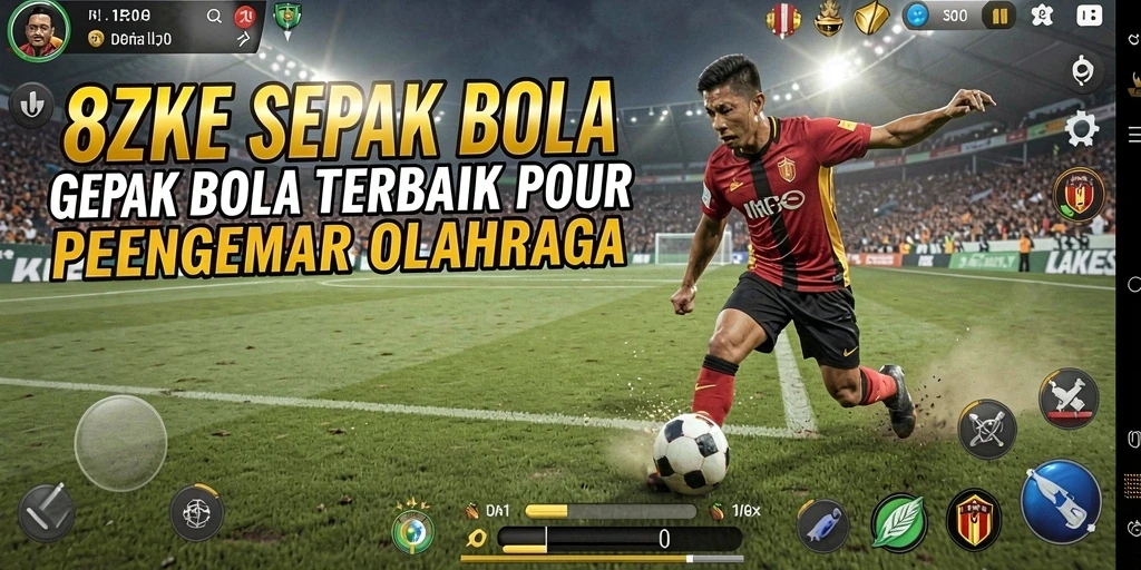 Tampilan gameplay menyerupai pertandingan sepak bola nyata yang mendebarkan.