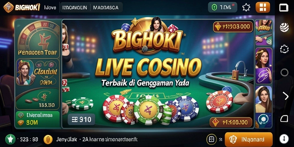 Tampilan gameplay Live Casino yang menarik dan mendebarkan di BIGHOKI.