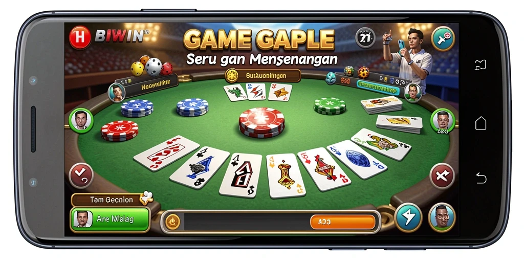 Gameplay seru dan menantang dalam BIWIN sebagai game Gaple.