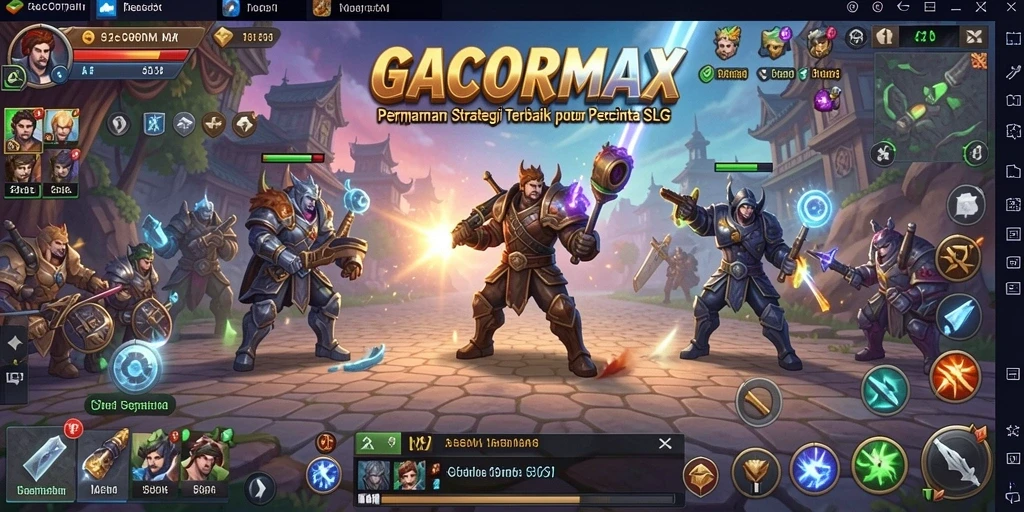 Tangkapan layar GACORMAX menunjukkan aksi mendebarkan dalam permainan strategi SLG.