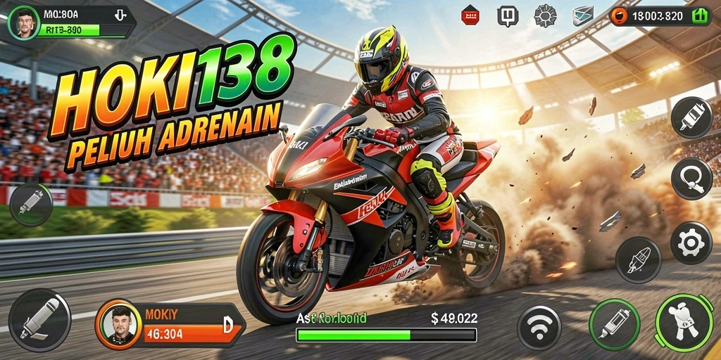 Gameplay HOKI138 menampilkan aksi balapan motor yang mendebarkan.