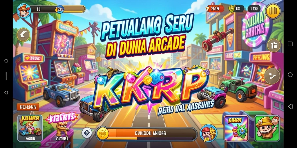 Screenshot utama KKRP menampilkan aksi menegangkan dalam permainan Arcade.