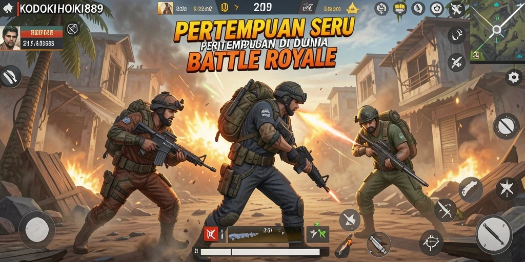 Tampilan seru gameplay KODOKHOKI889 dalam pertempuran Battle Royale.