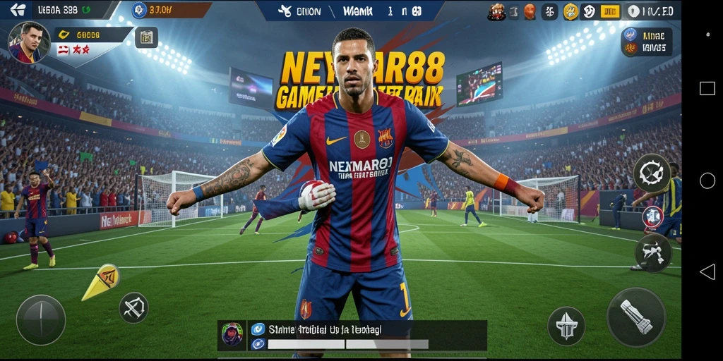 Tampilan gameplay menarik dalam NEYMAR88 yang menggambarkan aksi di lapangan.