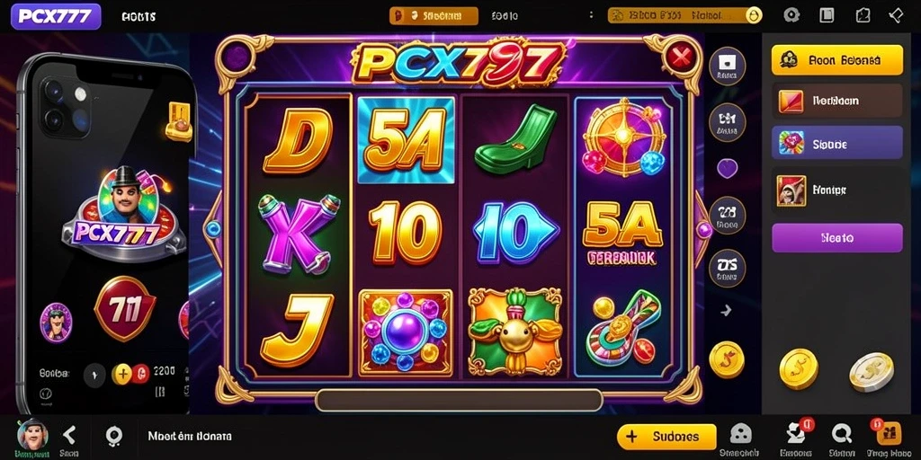 Screenshot gameplay PCX777 menampilkan pengalaman bermain slot yang menggembirakan.