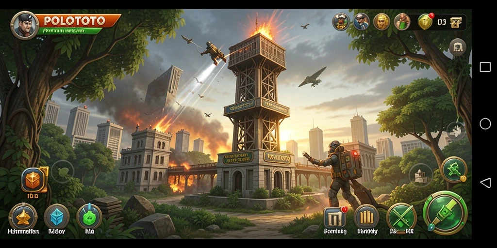 Gameplay menarik POLOTOTO menunjukkan strategi Tower Defense yang mendebarkan.