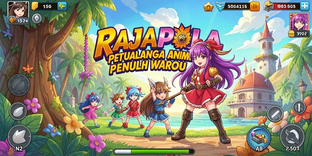 Tampilan gameplay seru dan penuh warna dalam RAJAPOLA.