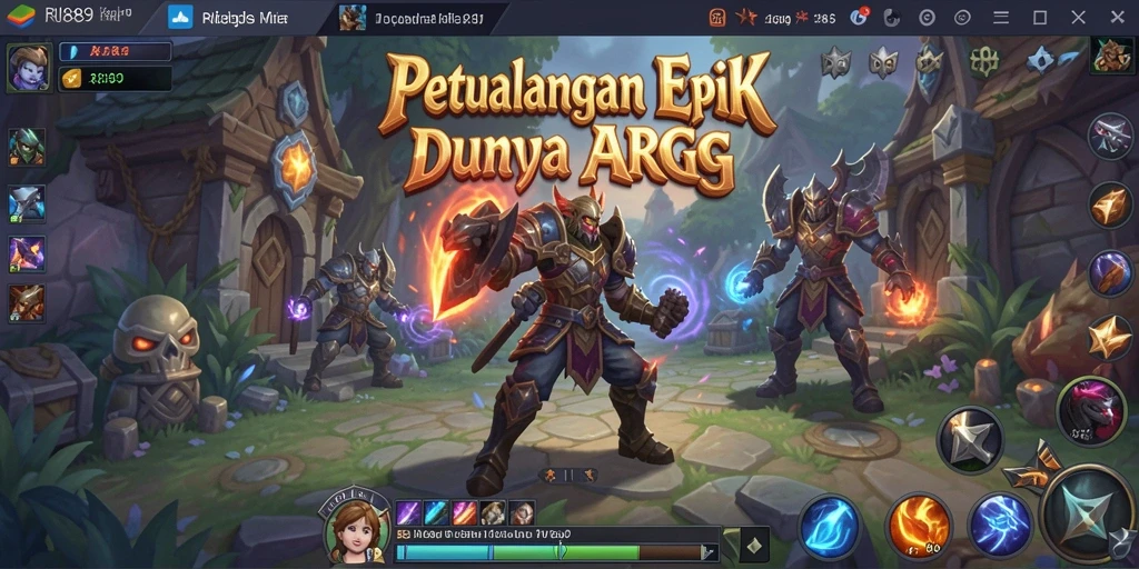 Tangkapan layar utama RI889 menampilkan aksi seru dalam pertarungan ARPG.