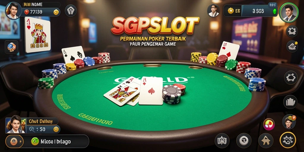 Tampilan antarmuka utama SGPSLOT dengan gameplay Poker yang seru.