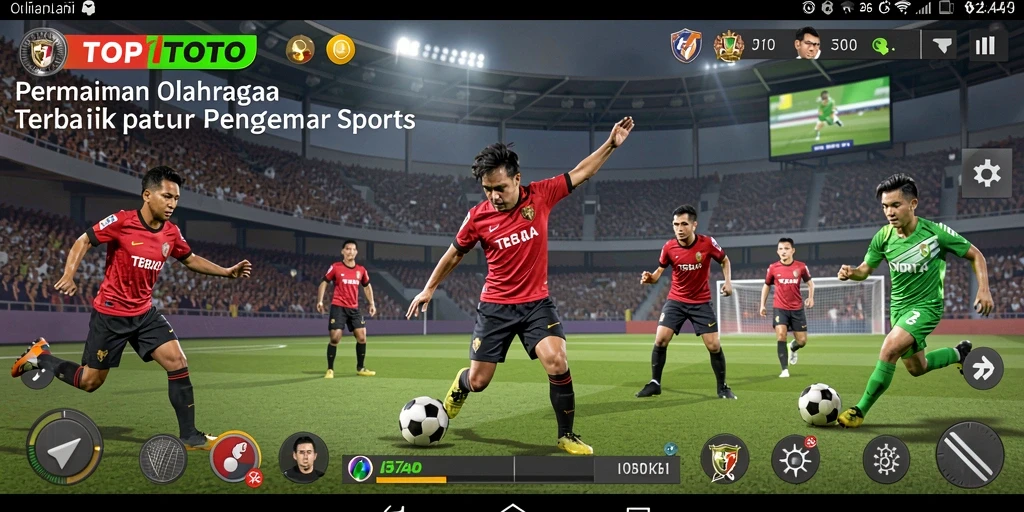 Tangkapan layar utama dari gameplay TOP1TOTO menampilkan aksi seru dalam olahraga.