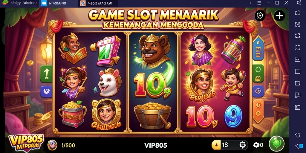 Tampilan gameplay slot VIP805 yang menarik dan penuh warna.