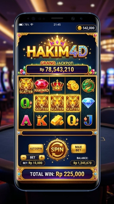 Proses unduh cepat aplikasi dari hakim4d di perangkat Android.